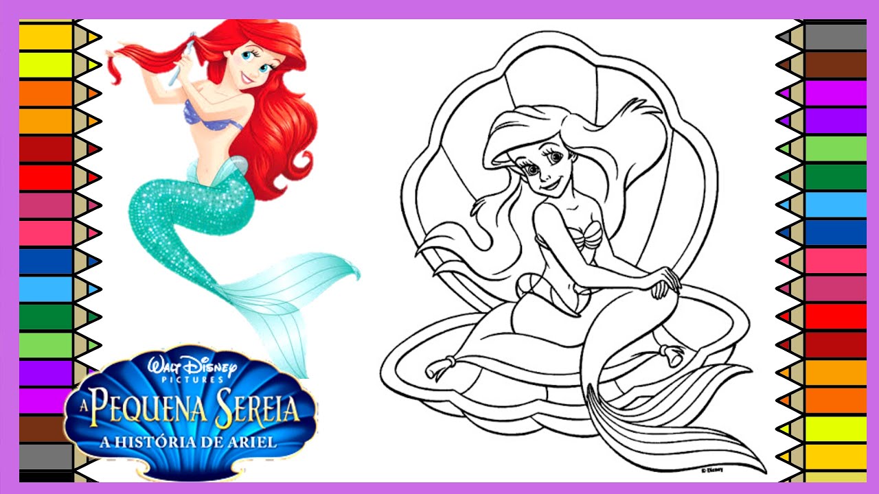 Princesa da Disney Ariel, A Pequena Sereia Pintando Desenho