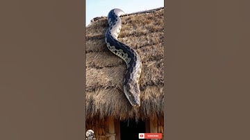 The dog kept barking because of the big guy (python) is trying to enter the house #youtubeshorts