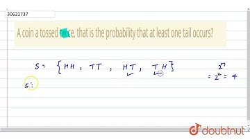 A coin a tossed twice, that is the probability that at least one tail occurs?