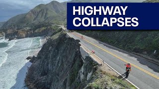 Coastal highway collapses into ocean after heavy rain