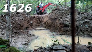 Digging a Tiny Pond with a Mahindra 1626 Compact Backhoe by Farm Dad 4,685 views 2 years ago 9 minutes, 20 seconds