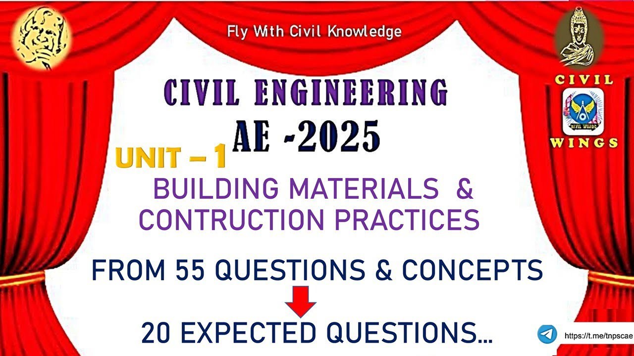 |🎯AE-2025 🎯- Top Most Important QUES & Answers ✍️Building Materials & Construction Practices✍️