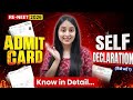 How to Fill RE-NEET 2026 Admit Card📝 | Complete Details & Exam Day Guidelines✅️ #neet #neet2026 #yt