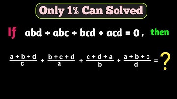 Only 1% Can Solved | A Mind Blowing Algebra Problem | Math Olympiad Questions 