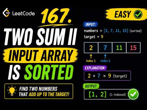LeetCode 167. Two Sum II - Input Array Is Sorted | Two-Pointer Approach | C++ Tutorial