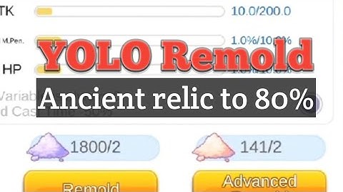 Watch me remold an ancient relic up to 80% (1800/140) so you won