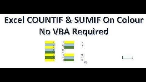 Excel COUNTIF & SUMIF On Colour - No VBA Required