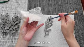 DIY. Dust Leaves Handmade Tutorial [polymerclay, coldporcelain, sugar craft, airdry clay]