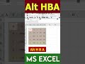 Ms Excel - Alt HBA All Border shortcut #shorts #youtubeshorts #excelshorts #gmaskills