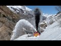 DFB Dampfschneeschleuder R12 im Frühlingsschnee 2021, Steam snow blower in the swiss mountains!