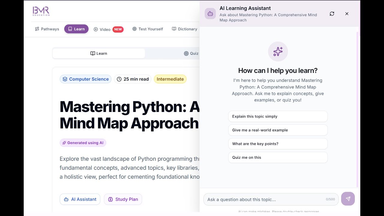 Explore an all-in-one AI learning assistant | BMR EDUCATION