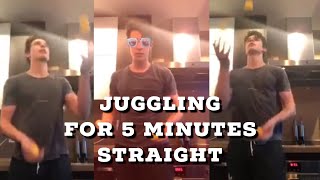 Shawn Mendes juggling for 5 minutes straight???