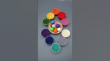 Satisfying Color Bead Sorting 🌈✨ | Relaxing DIY Beads & Balls ASMR Video 🎨😍 #ColorfulCrafts