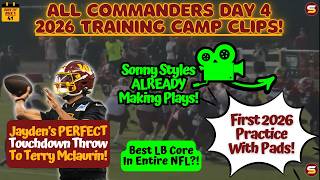 🎥FIRST DAY OF PADS: 🎯JD5 PERFECT Throw To Terry! 📈Sonny Styles MAKING PLAYS! & More! | Day 4 Clips!