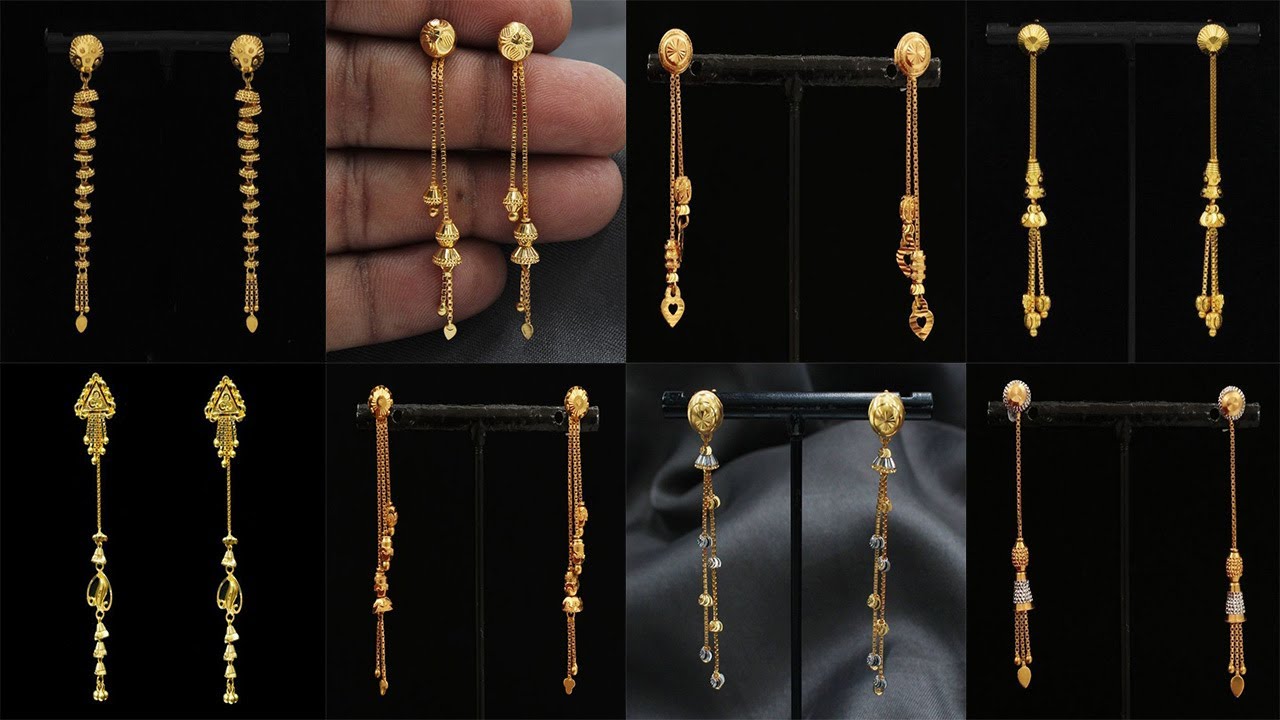 Simple Gold Hanging Earrings