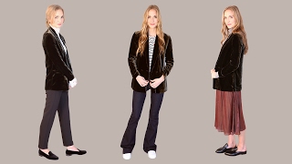 How to style a velvet blazer three ways