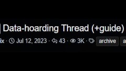An Easy Datahoarding Guide
