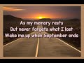 Wake me up when September ends ~ Green day lyrics