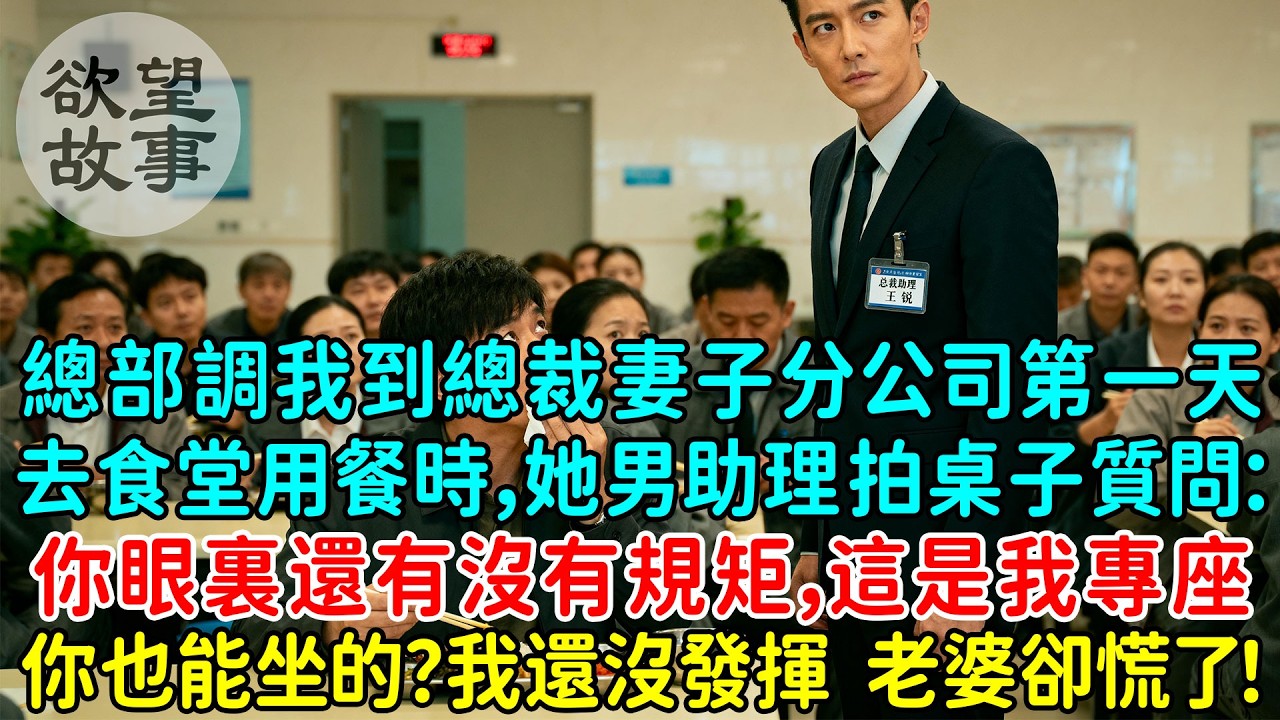 總部調任我到總裁妻子分公司第一天去食堂用餐時，她男助理拍桌子質問：你眼裏還有沒有規矩，這是我的專座也是你能坐的？我還沒發揮，老婆卻先慌了！