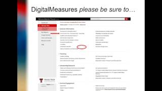 DigitalMeasures, Entering CV Info
