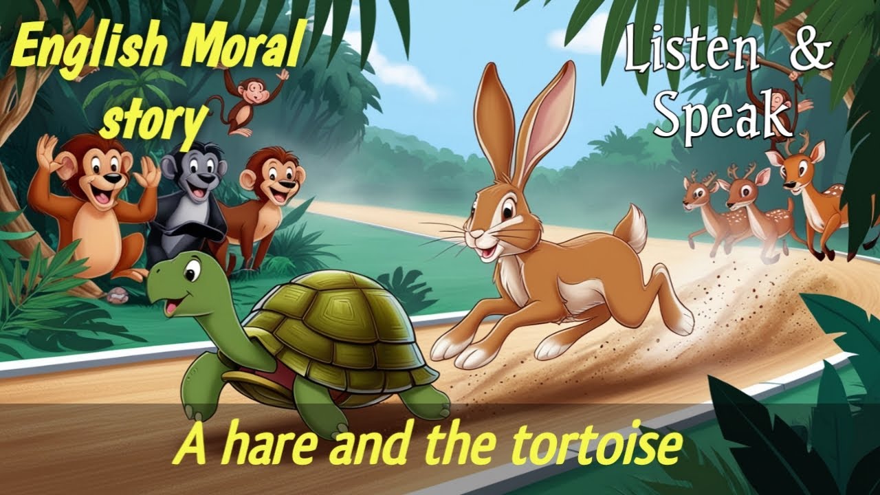 The hare and tortoise story | moral story | english story for kids ...