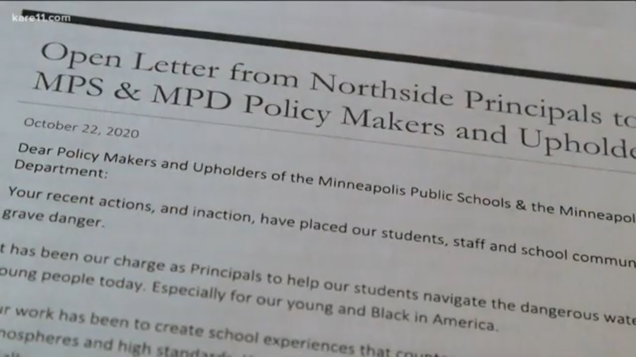 Principals write an open letter to Minneapolis policy makers - YouTube