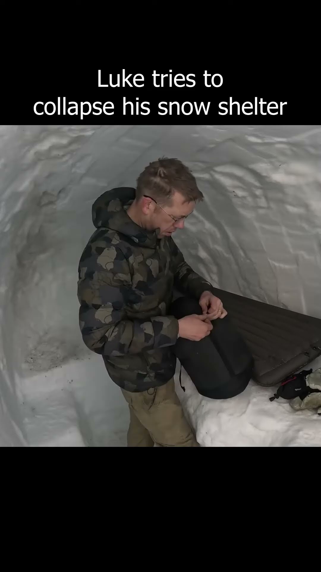 Can I Cave-in my Snow Cave Survival Shelter? #survivalshelter #survivalskills