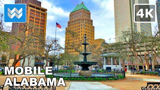 [4K] Downtown Mobile, Alabama USA - Walking Tour & Travel Guide  Binaural Sound