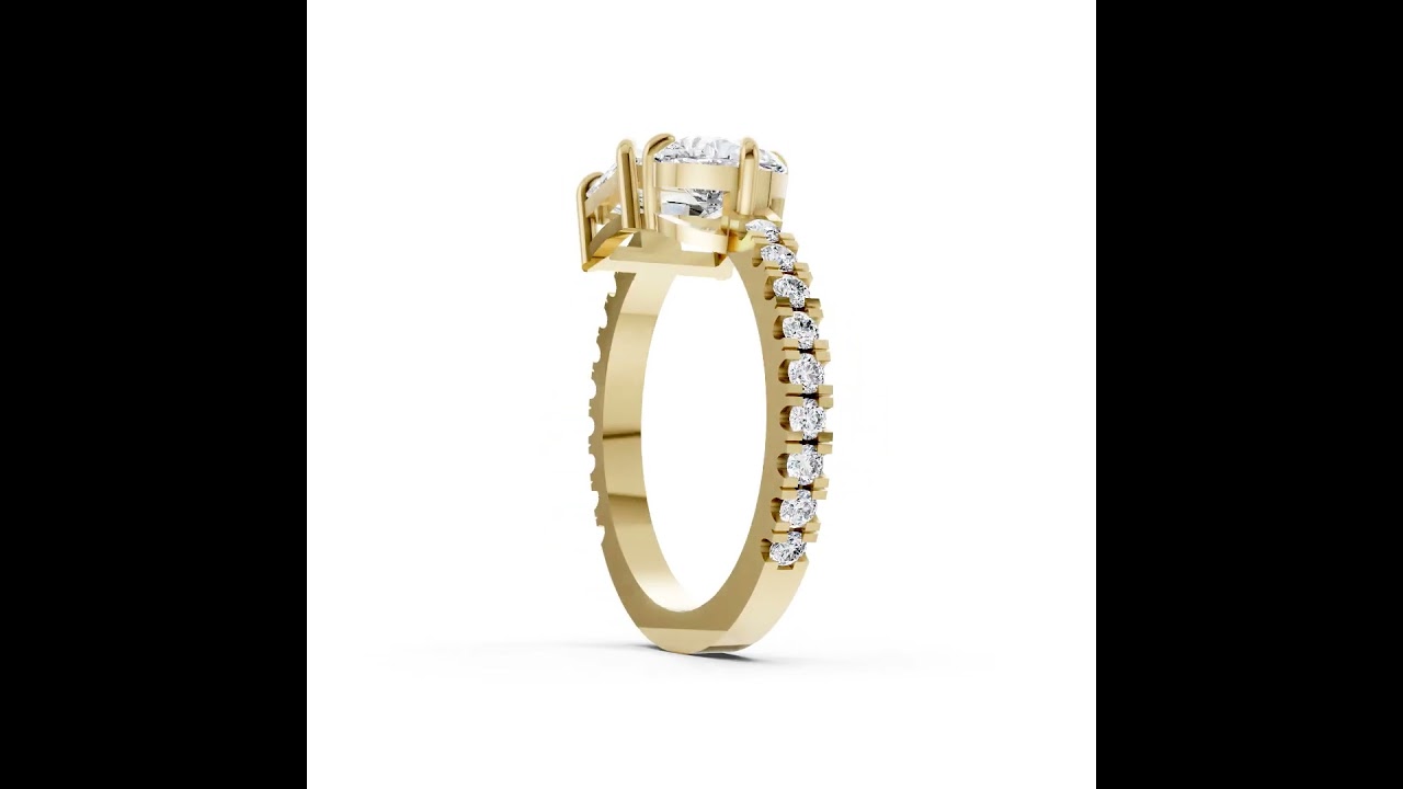 You And Me Radiant And Pear Diamond Ring