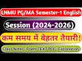 LNMU PG/MA Semester 1st CC-1 English Honours | CC-1 English | Guess Question | Session 2024-2026 |