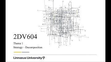 2DV604, Software Architecture, Theme 1 - Strategy Decomposition