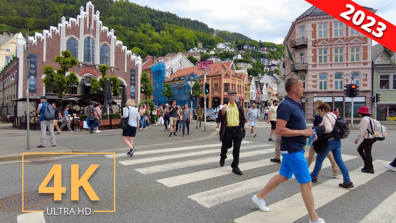 Bergen, Norway 🇳🇴 Street Walk | City Tour | 4K | Summer | Europe | Norge | Virtual Walking 2023