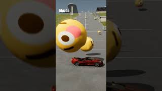 Crazy ball vs cars #beamngdrive #shorts #short #shortvideo