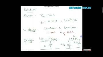 LPF T -section and pi-section filter numerical example