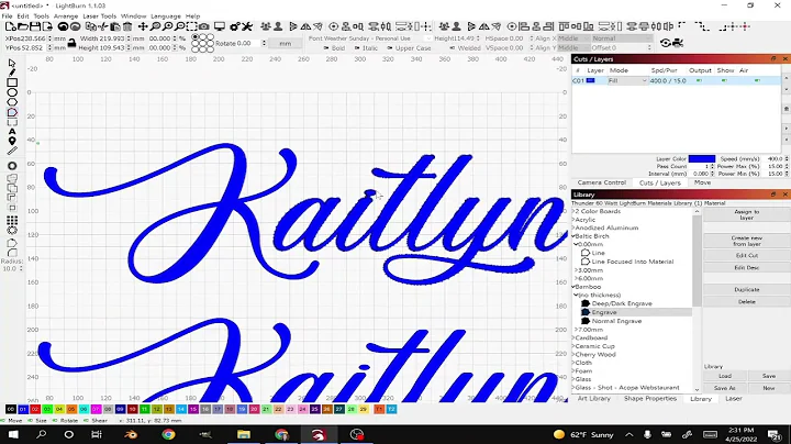 Connecting Text in Lightburn