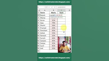 Rank Formula of Excel | #shorts #Excel #excel #exceltips #exceltricks #exceltutorial #exceltutorial