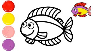 How To Draw A Fish 🐠 Fish Drawing And Coloring