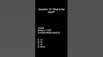 .NET Programming Interview Question #16 | C# MCQ for Practice