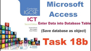 Task 18b IGCSE ICT Hodder Education - Microsoft Access DBMS - Enter Data into a database table