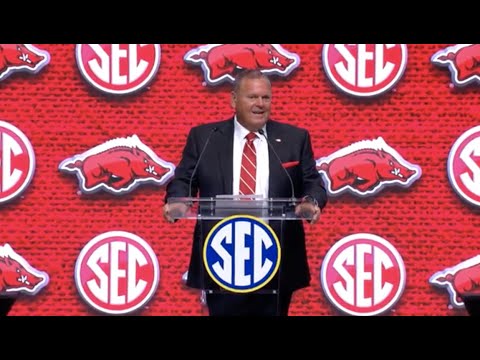 Sam Pittman at SEC Media Days Main Room 2022