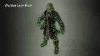 Warrior Low Poly & Wireframe