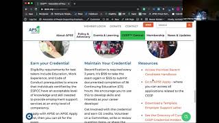 CESP Recertification - Reviewing the Application
