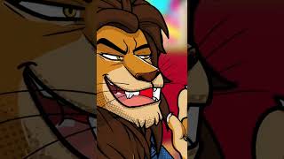 Lion and tiger roommates arguing while playing a racing video game. #tictactoe #tigerspotted #lion