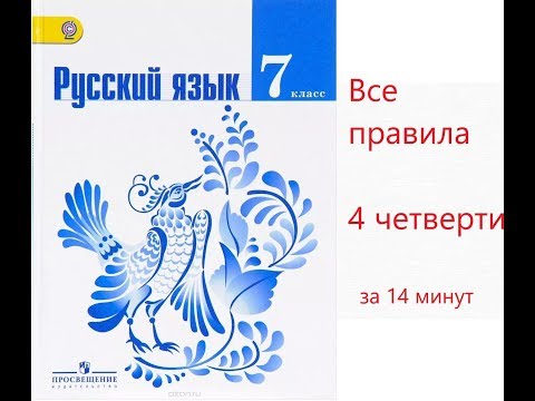 Все правила русского языка за 4 четверть в 7 классе за 14 минут (учебник Т.А. Ладыженской )