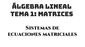 sistemas de ecuaciones matriciales || álgebra lineal tema 1 matrices ejemplo 18
