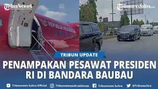 Penampakan Pesawat Kepresidenan di Baubau hingga Iring-iringan Mobil Presiden Jokowi di Kendari