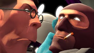 Spy snorts Scout and Medic kidnaps Spy to the sky