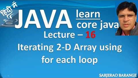 Learn Core Java : Iteration, traversing 2-D ( multidimensional ) array using for each advance loop