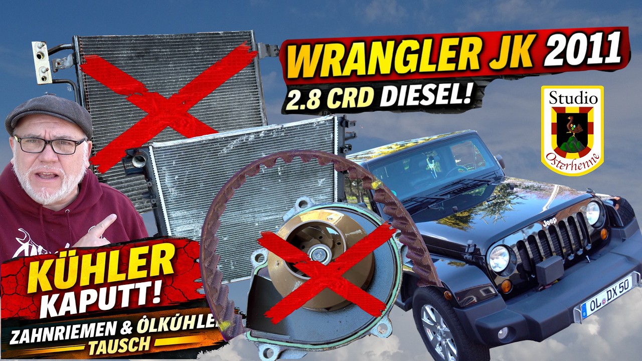 Jeep Wrangler JK  2,8 CRD DIY Zahnriemen Wasserpumpe Kühler Verdampfer Ölkühler wechseln