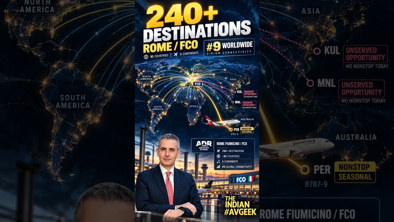 Rome Fiumicino: 240+ Destinations & World's #9 Best-Connected Airport